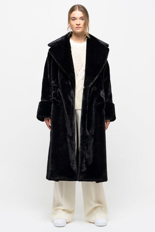 Cappotto Ecopelliccia Nero