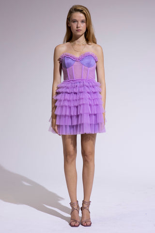 Lilac Tulle Bustier Dress