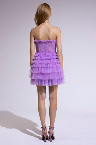 Lilac Tulle Bustier Dress